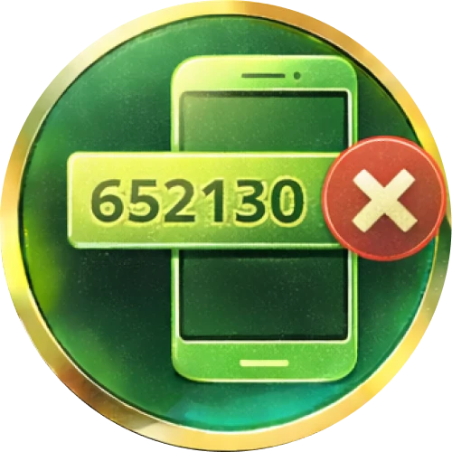 Icon with smartphone, a numeric code mark appears to indicate an invalid or incorrect otp entered during the Baji verification process.