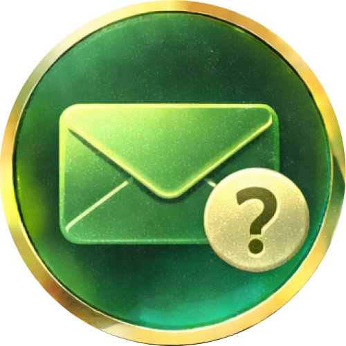 Icon with envelope and a question mark appears to indicate that a user has not received their Baji verification code via sms or email.