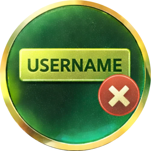 Icon with username banner and a red mark appears to indicate that a chosen username is already taken during the Baji account registration process.
